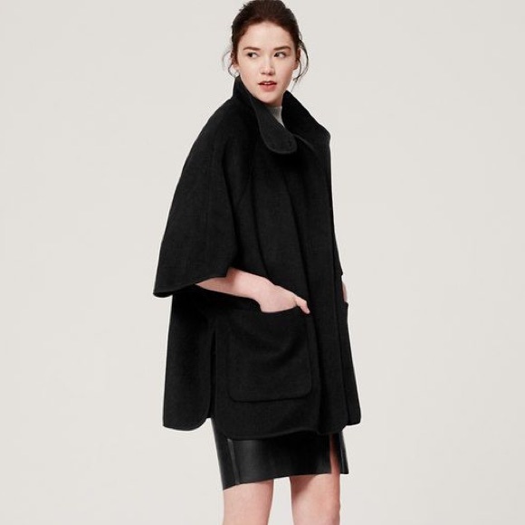 LOFT Black Cape Jacket - Picture 1 of 6
